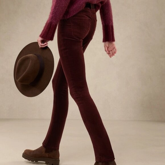 NWT Banana Republic Corduroy Skinny Pant | Burgundy | Size 12 / 31" - Picture 3 of 5